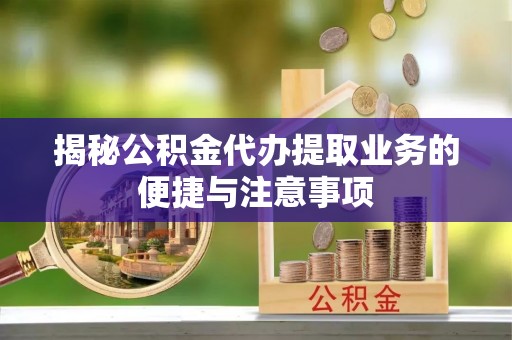 丰滨揭秘公积金代办提取业务的便捷与注意事项