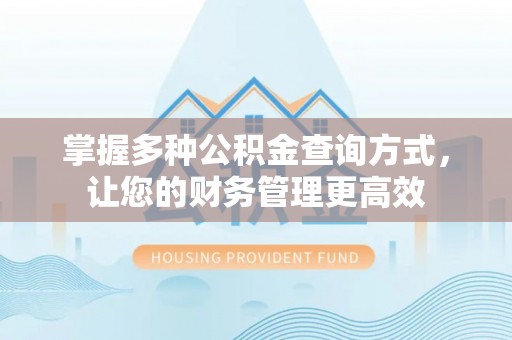 丰滨掌握多种公积金查询方式，让您的财务管理更高效