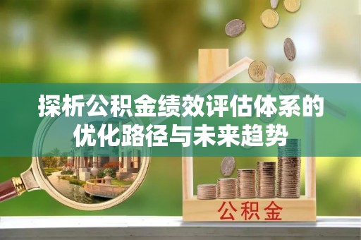 丰滨探析公积金绩效评估体系的优化路径与未来趋势