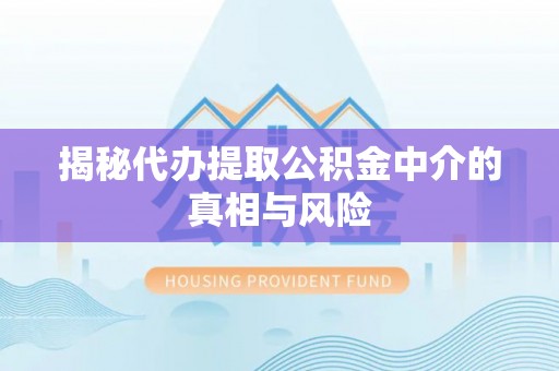 丰滨揭秘代办提取公积金中介的真相与风险