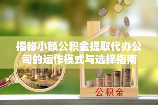 丰滨揭秘小额公积金提取代办公司的运作模式与选择指南