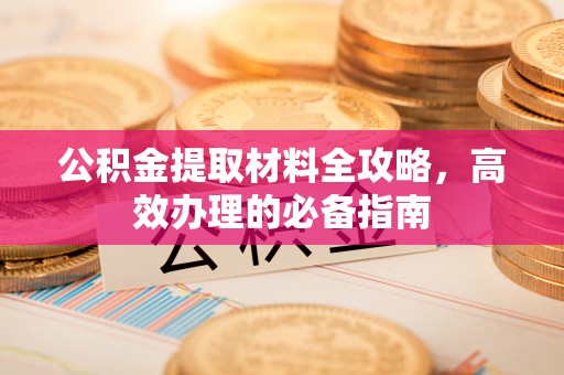 丰滨公积金提取材料全攻略，高效办理的必备指南