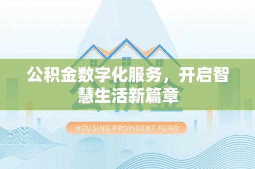 丰滨公积金数字化服务，开启智慧生活新篇章